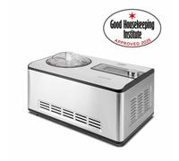 CASO IceCreamer Ice Cream Maker and Yoghurt Maker - Silver, 2 Litre Capacity, 180W Compressor, No Pre Freezing, 03298