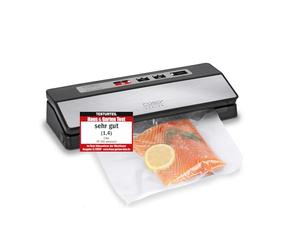 CASO VR 390 Advanced Vacuum Sealer with Up to 75 Non-Stop Vacuum Sealer Operations, Adjustable Vacuum Force, Removable Vacuum Chamber, Stainless Steel Front, with 10 Film Bags