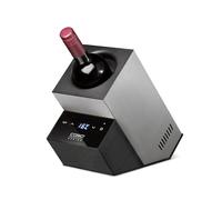 CASO WineCase Deluxe Inox Wine Cooler for Single Bottle with Battery, Temperature Range 5-18°C, for Bottles up to 9 cm Diameter, Touch Control, Stainless Steel Housing