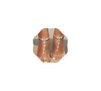 CASOLVX Barefoot Anklet Sandals Rhinestone Pearl Barefoot Sandals Boho Pearl Barefoot Sandals Anklet Beach Wedding Ring Foot Chain Accessories for Women