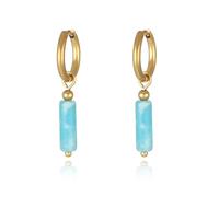 CASOLVX Fashion Color Small Cylinder Natural Stone Earrings Vertical Bar Type Earrings Exquisite Handmade Earrings for Women, Standard, Metal, Rhinestone