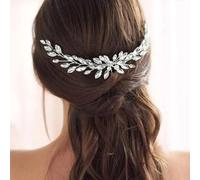 CASOLVX Handmade Silver Long Crystal Comb Bridal Hair Vine Wedding Hair Accessories Rhineau Hairpins Bridal Hair Clips Bridesmaid Gifts for Women,Bridal and Bridesmaid.