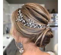 CASOLVX Handmade Silver Rhinestone Hair Pieces for Brides Wedding Crystal Hair Rattan Hair accessories Bridesmaid Hairpins for Party Gifts for Bridal,Women and Bridesmaid.