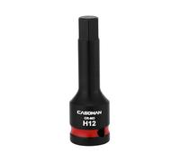 CASOMAN 1/2" Drive 12mm Impact Hex Bit Socket, One-Piece H12 Allen Socket with Red Color-Code Ring, 78mm Length, CR-MO