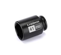 CASOMAN 1/2" Drive x 41mm Deep 6 PT Impact Socket, CR-MO, 1/2-Inch Drive Axle Nut Socket for Easy Removal of Axle Shaft Nuts (41MM)