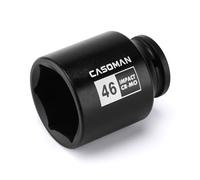CASOMAN 1/2" Drive x 46mm Deep Impact Socket, 6-Point, 78mm Length, Metric, CR-MO