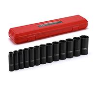 CASOMAN 1/2-Inch Drive Deep Impact Socket Set, 13 Pieces Set, 7/16"-1-1/4", CR-MO, SAE, Heavy Duty Storage Case