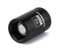 CASOMAN 1/4" Drive 10mm Shallow Magnetic Impact Socket, Metric, 6-Point, CR-MO with Black Phosphate Finish