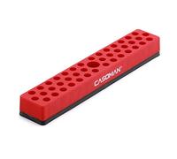 CASOMAN 1/4" Hex Bit Organizer with Magnetic Base - Red, 43 Hole Bit Organizer with Strong Magnetic Base, Magnetic Bit Organizer for Your Specialty
