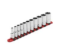 CASOMAN 11PCS 3/8" Drive 6 Pt. Mid-Length Socket Set, SAE, Mirror Chrome Finish, 1/4", 5/16", 3/8", 7/16", 1/2", 9/16", 5/8", 11/16", 3/4", 13/16", 7/8"
