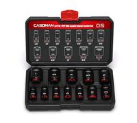 CASOMAN 12-Pieces 3/8" Drive Mid-Length Impact Socket Set, 12-Point, SAE, 5/16-Inch to 1-Inch, CR-MO Steel, with Storage Case