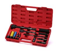 CASOMAN 13 PCS 1/2" & 3/8" Drive Click Torque Wrench Set, 20-230 Nm, 5-60 Nm, 72-Tooth Dual-Direction, CR-V/CR-MO Steel, Bit/Shallow Sockets/Spark Plug Sockets for Bicycle Car Moto Maintenance