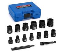 CASOMAN 13 Pieces 3/8" Drive Impact Bolt & Nut Remover Set, Nut Extractor and Bolt Extractor Twist Socket Set, Bolt Remover Tool Set