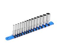 CASOMAN 14 PCS 1/4-Inch Drive Metric Deep Socket Set, 6-Point, Long Socket, 4-15mm, CR-V