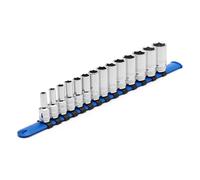 CASOMAN 14PCS 3/8" Drive 6 Pt. Mid-Length Socket Set, Metric, 6, 7, 8, 9, 10, 11, 12, 13, 14, 15, 16, 17, 18, 19 mm, Mirror Chrome Finish