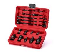 CASOMAN 20PCS 1/4" 3/8" 1/2" Drive Impact Socket Adapter Set, Includes Hex Shank Adapters & Reducers, CR-MO Universal Swivel Socket