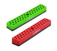 CASOMAN 2PCS 1/4" Hex Bit Organizer with Magnetic Base - Red & Green, 86 Hole Bit Organizer with Strong Magnetic Base, Magnetic Bit Organizer for Your Specialty