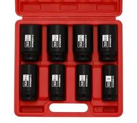 CASOMAN 3/4" Drive Deep Impact Socket Set, 8 Piece Set, SAE Sizes (1-Inch to 1-1/2-Inch), 6 Point, 3/4" Dr. Heavy Duty Impact Socket Set