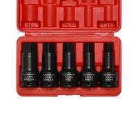 CASOMAN 3/4 Inch Drive Impact Hex Driver Set, 5-Pieces, SAE, 3/4", 7/8", 1", 1-1/8", 1-1/4", 3/4" Drive Master Impact Hex Bit Set, CR-MO, Impact Grade, One-Piece Construction