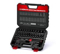 CASOMAN 33-Piece 1/4" Drive Bicycle Torque Wrench Set, 3-25Nm Click Torque Wrench, 72-Tooth, with Bit Sockets, Shallow Sockets, Extension, Universal Joint Socket and Adapter