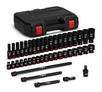 CASOMAN 43-Piece 1/2" Drive Master Impact Socket Set, Deep and Shallow, 6-Point, Metric, 9mm - 30mm, CR-MO Steel, Impact Universal Joint & Extension Bars