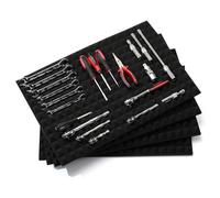 CASOMAN 4PCS Professional Toolbox Liner, Trap Mat Universal Tool Drawer Liner, Non-Slip Foam Inserts, Easy Cut, Black, 23.6"x15.7"