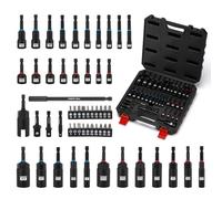 CASOMAN 55-Piece Magnetic Nut Driver Set for Impact Drill, Deep & Shallow, Metric & SAE, Includes Screwdriver Bits, Bit Extension Bar, Socket Adapters & Wing Nut Driver