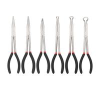 CASOMAN 6PCS 11" Extra Long Pliers Set, Include Extra Long Needle Nose Pliers Set (1" Long Nose Plier, 90°&45° Bent Nose Pliers) & Non-Slip Hose Gripper Plier Set(5/16", 1/2", 3/4" Dia)