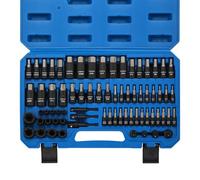 CASOMAN 71-Piece Master Hex & Torx Bit Socket Set, 1/4" & 3/8" & 1/2" Drive, Metric/SAE Hex Bit Sockets, Star Bit Sockets (T6 - T70), E-Torx Sockets (E4 - E24), with Storage Case