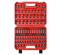 CASOMAN 84 Pieces 3/8" Dr. Master Hex Bit Impact Socket Set, CR-MO, SAE/Metric, Impact Grade, 3/8" Drive Allen Bit Socket Set