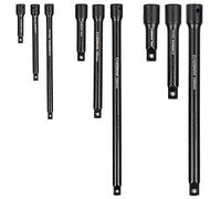 CASOMAN 9 Pieces Extension Bar Set, 1/4", 3/8" and 1/2" Drive Socket Extension, Premium Chrome Vanadium Steel with Black Phosphate Finish