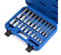 CASOMAN Spline Tip Bit Socket & XZN Triple Square Spline Bit Socket Set, 1/2 & 3/8 & 1/4-Inch Drive, 20-Piece Set, M4-M18, 12 Point Tamper Proof, CR-V & S2 Steel
