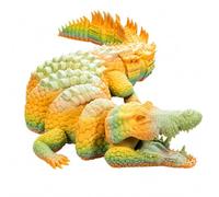 CASOME 3D Printed Articulated Crocodile Figurine, Movable Alligator Sculpture For Home Decor, Realistic Reptile Desk Ornament, Poseable Crocodile Model For Collectors And Reptile Lovers(Yellow,M)