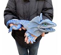 CASOME 3D Printed Articulated Frilled Lizard Figurine, Poseable Frilled Dragon Model, Realistic Reptile Collectible, Large Lizard Desk Decor(G,L)