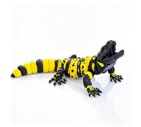 CASOME 3D Printed Articulated Gila Monster Figurine, Realistic Lizard Desk Decor, Movable Reptile Collectible Model For Display(Yellow)