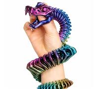 CASOME 3D Printed Articulated Snake Model - Highly Realistic Flexible Skeleton with Movable Joints & Jaw, Unique Poseable Skeleton Decoration for Fish Tank, Home & Office(C,58cm)