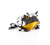 CASOME 3D Printed Horned Frog Figurine, Realistic Amphibian Sculpture For Home Decor, Colorful Frog Desk Ornament, Collectible Animal Display For Reptile Lovers And Collectors(Black,8cm)