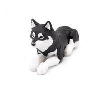 CASOME 3D Printed Husky Figurine, Articulated Dog Sculpture For Home Decor, Realistic Movable Animal Desk Ornament, Poseable Husky Model For Wolf Lovers And Collectors(Black,16cm)
