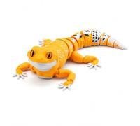 CASOME 3D Printed Leopard Gecko Figurine, Movable Lizard Sculpture For Home Decor, Realistic Reptile Collectible Desk Ornament, Articulated Gecko Model For Reptile Lovers And Collectors(Orange)