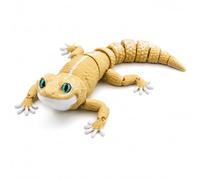 CASOME 3D Printed Leopard Gecko Figurine, Movable Lizard Sculpture For Home Decor, Realistic Reptile Collectible Desk Ornament, Articulated Gecko Model For Reptile Lovers And Collectors(Yellow)
