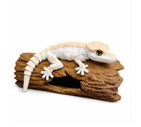 CASOME 3D Printed Leopard Gecko Figurine With Movable Joints, Realistic Lizard Sculpture For Home Decor, Articulated Reptile Collectible Desk Ornament For Reptile Lovers(White)