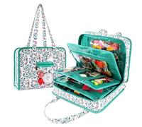 CASOME Cross Stitch Organizer Bag - Multi-Pocket Embroidery Storage Tote with Transparent Pockets, Holds Up to 12" Hoops, Durable & Portable Craft Supplies Bag for Sewing & DIY Projects