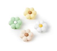 CasosexploreLab Thumb Grips for Nintendo Switch 2, Cozy Daisy Joystick Caps, Soft Silicone Thumb Stick Cover for Switch 2 Joycon Controller, 4 Pack White Sage Green Floral Accessories for Analog