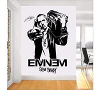 CASOTA Eminem Rapper Sticker, Red, White, Cartoon Style, Paper Material, Wall Surface, Indoor Use, 82 * 57cm