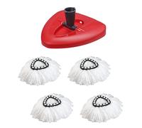 Casoter 4 Pack Spin Mop Replacement Head Set with 1 Triangle Base Microfiber Swivel Mops Refill for vileda 1 Tank System