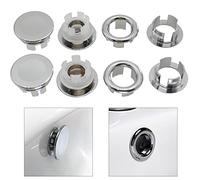 Casoter Sink Overflow Ring Set, Round Overflow Hole Cover for Bathroom Kitchen Sink, Basin Trim Tidy Drain Cap Cover, 8 Pack 4 Rings & 4 Covers