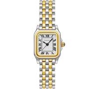 Casotime Women's Gold Watch, Vintage Rectangular Case Reloj para Mujer with Roman Numeral Dial, Small Bracelet Band, Water Resistant, Includes Adjustment Tool, SilverGold, Vintage