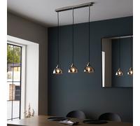 Luminosa Lighting Luminosa Caspa Bar Pendant Ceiling Lamp, Bright Nickel Plate, Mirrored Glass