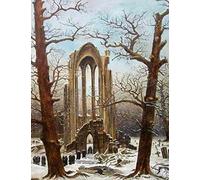 Caspar David Friedrich LARGE Notebook #4: Cool Artist Gifts - Monastery Graveyard in the Snow Caspar David Friedrich Notebook College Ruled to Write in 8.5x11" LARGE 100 Lined Pages