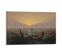 Caspar David Friedrich - Moon Rising Over The Sea 1821 Picture Print Wall Art Poster Painting Canvas Posters Artworks Room Aesthetic 24x36inch(60x90cm)